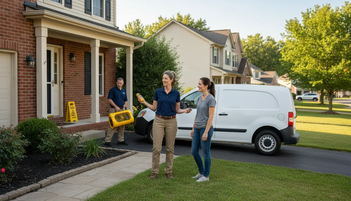 Residential water damage restoration in Hume, IL